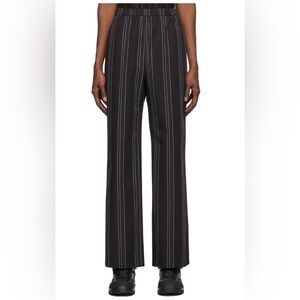 HAN KJOBENHAVN Black Loose Trousers - Black Dark Stripes